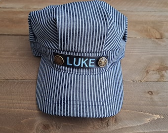 PERSONALIZED Train Hat and Bandanna, Railroad hats, Train Costume, Toddler Train Hat, Train Birthday, Train Engineer Costume, Train Set