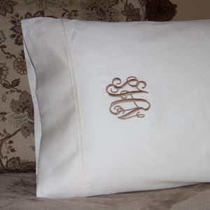 CUSTOM MONOGRAMMED Pillowcase; personalized pillowcase; wedding engagement gift, guest room gift, hostess gift, monogrammed bedding pillow