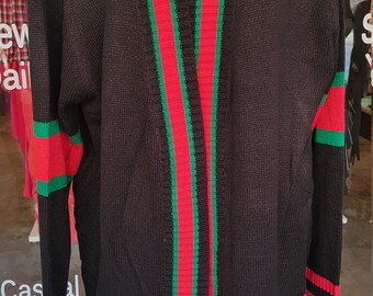 red and green striped sweater mens