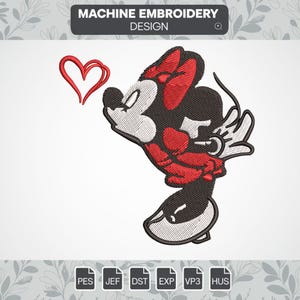Mouse lover embroidery designs, Mouse love embroidery file, Love matching machine digital embroidery designs, instant download