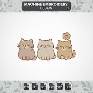 cute cat embroidery designs, cat lover embroidery file, cat machine digital embroidery designs, instant download embroidery file design