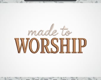 Made to wordship Stickmuster, christliche Stickdatei, Jesus Stickmuster, sofortiger Download Stickmuster
