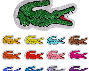 Alligator Embroidered Patch, Green Alligator Embroidered Patches for Jackets, Hats, Backpacks, Bags, Iron On Patch, Sew On Embroidery Patch