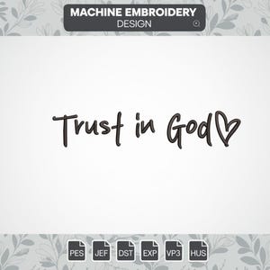 Trust in God embroidery designs, Bible Verse embroidery file, Christian machine digital embroidery designs, instant download