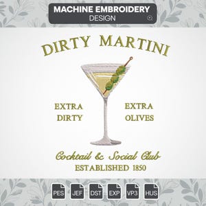 Social club embroidery designs, cocktail embroidery file, drink lover machine digital embroidery designs, instant download social club