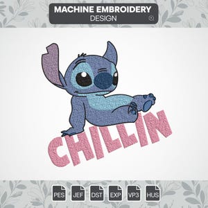 chillin blue embroidery designs, embroidery file, machine digital embroidery designs, instant download