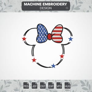 mouse embroidery designs, mouse head embroidery file, 4th of july machine digital embroidery designs, instant download