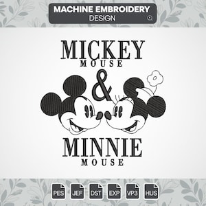Mouse lover embroidery designs, Mouse couple embroidery file, Mouse machine digital embroidery designs, instant download mouse lover file