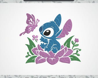 Diseños de bordado de extraterrestres azules felices, archivo de bordado de personaje azul, diseños de bordado digital a máquina de extraterrestres azules, descarga instantánea