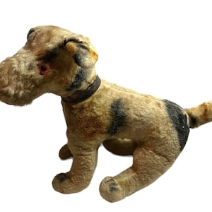 Steiff Terry Airedale Terrier Dog 1950s Plush Vintage Toy Puppy 12
