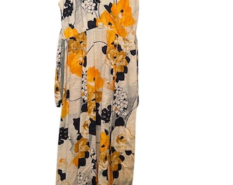 Vintage Hawaian Tori Richard Maxi Dress Size 10 Sleeveless All-Over Floral Print