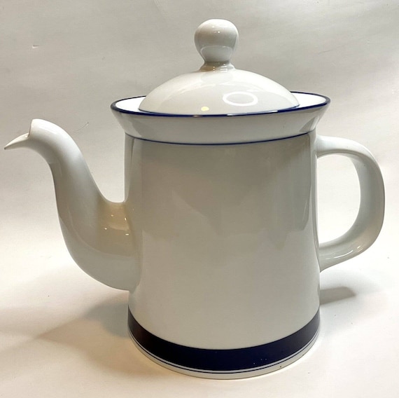 Dansk Concerto Allegro White Blue Coffee Tea Pot Int Design Teapot