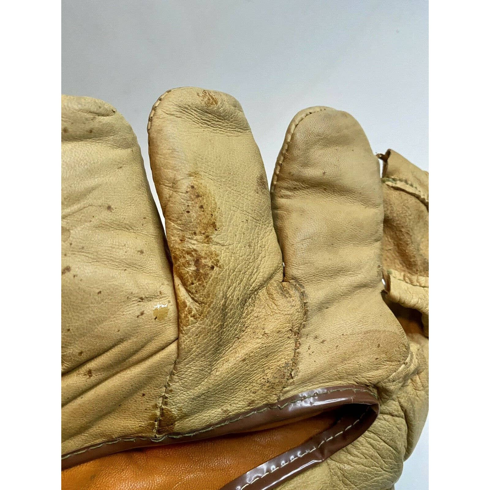 Vintage Midco Genuine Leather Baseball Glove Mitt Model F21 Tan