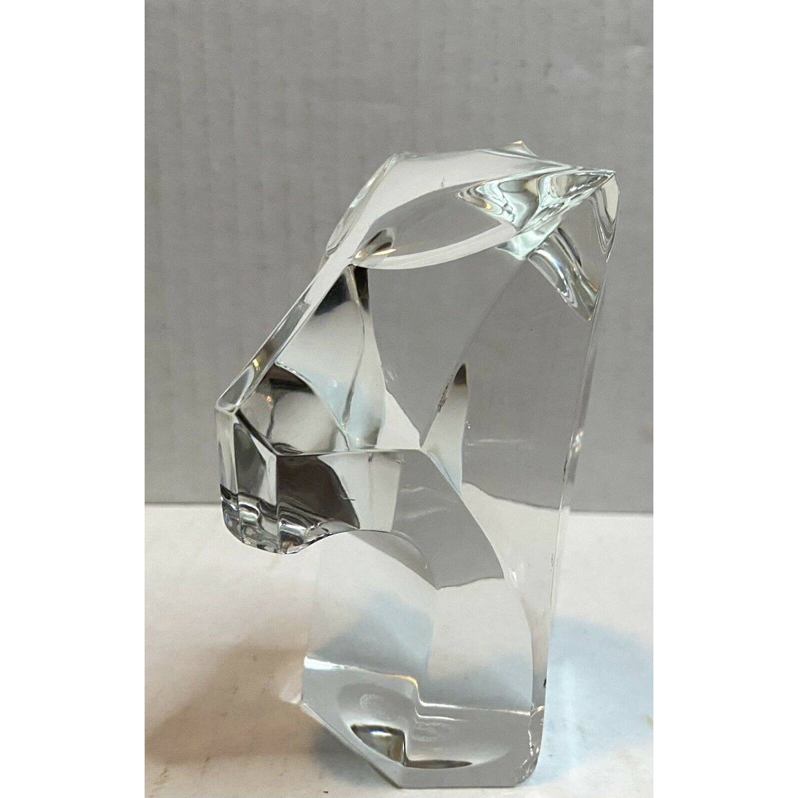 Vintage Saint St Louis Cristal Glass Cat Bastet Egypt Goddess Paperweight France
