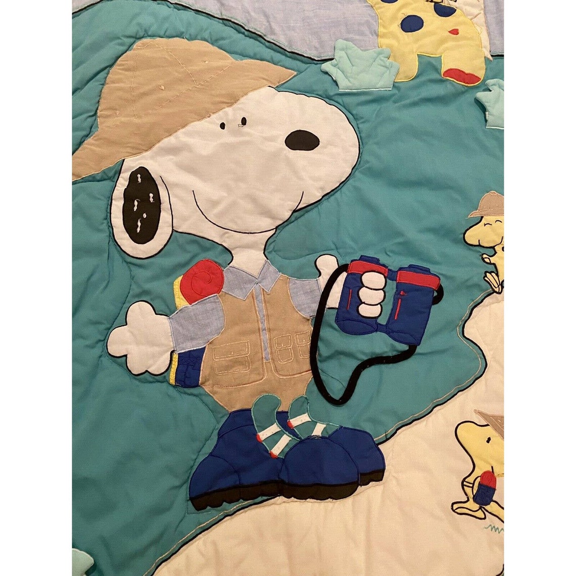 Peanuts Quiltex Baby Crib Blanket Quilt Snoopy Woodstock Camp Etsy