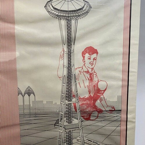 Vintage 1995 Seattle Washington Space Needle Paper Model hot Construction Set New