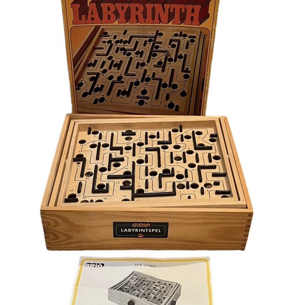 Wood Labyrinth Brio Original Game Labyrintspel Sweden Original Box Vintage