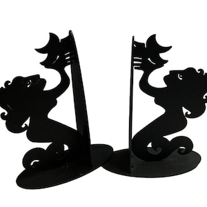 Starbucks Metal Silhouette Mermaid Siren Black Coffee Tea Books Bookends 2