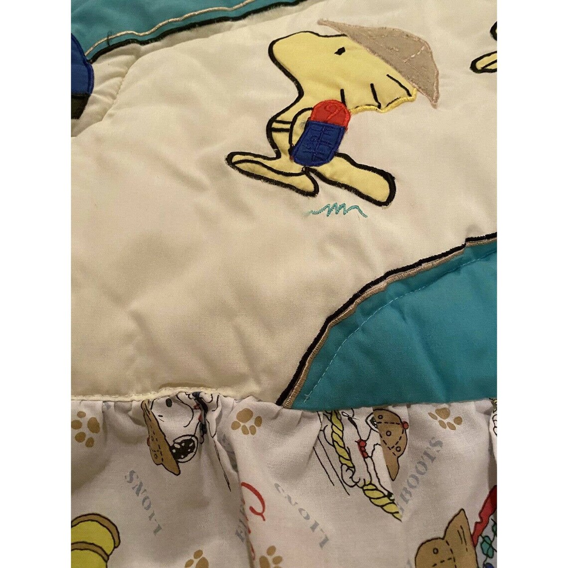 Peanuts Quiltex Baby Crib Blanket Quilt Snoopy Woodstock Camp Etsy