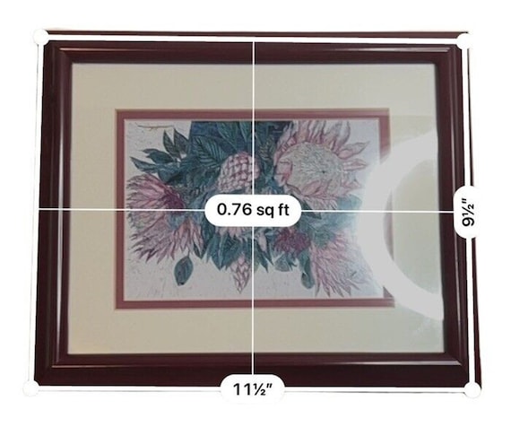 Cindy Conklin Signed Scratchwork Lithograph Framed Hawaii