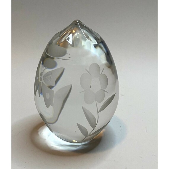 Fine Clear Lead Crystal Egg Shape Paperweight Office Paperweights etna