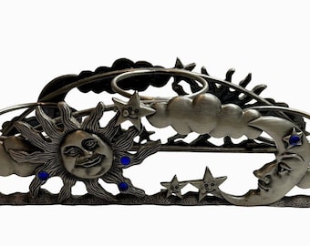 Spoontiques Pewter Metal Arch Candle Holder Votive Sun Moon Stars Celestial
