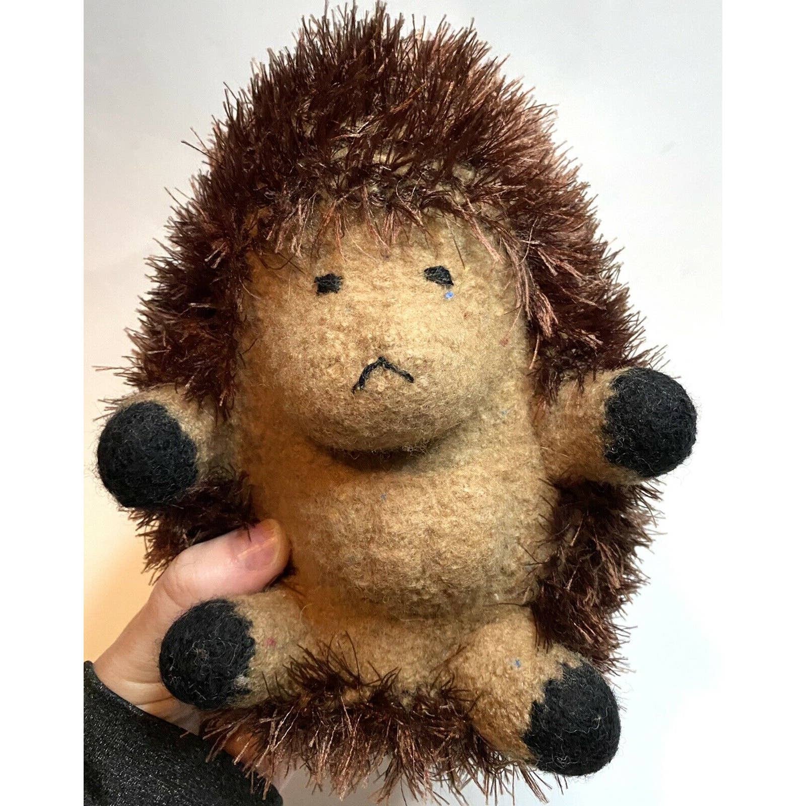 Hedgehog Plush Handmade Felted Wool Eyelash Yarn Toy Soft Stuffed