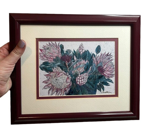 Cindy Conklin スクラッチボード ドローイング アートフレーム 2点