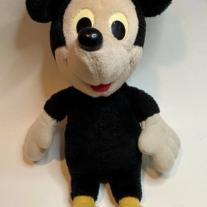 Mickey Mouse Disney Hasbro Softies Vintage Peluche Peluche Bambola Giocattolo Giallo Occhi