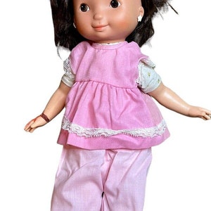 My Friend Jenny Mandy 1978 Fisher Price Brunette Doll Vintage Pink PJ Outfit 16”