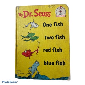 One Fish Two Fish Red Fish Blue Fish Book 1960 Dr. Seuss Random House Hardcover