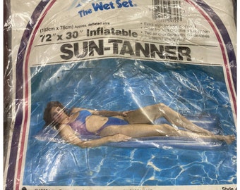 Vintage 1990 The Wet Set Suntanner 72" x 30" Inflatable Pool Raft Intex #59725