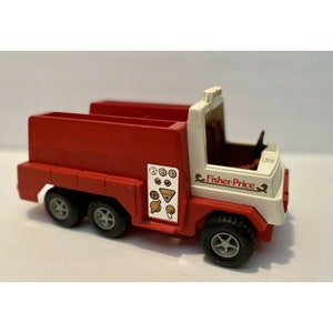 Vintage 1983 Fisher Price Red Fire Truck Toy Little People