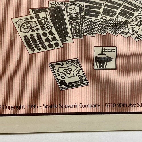Vintage 1995 Seattle Washington Space Needle Paper Model hot Construction Set New