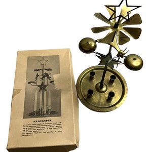 Klockspel Swedish Angel Chimes Revolving Brass Candle Holder Christmas  1940s -  Canada