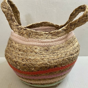 Pillowfort Woven Multicolor Highlight Collapsible Handles Storage Basket