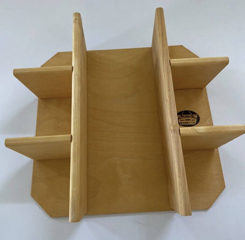 PETERBORO BASKET CO Divided Woven Caddy Buffet Server Braided Leather