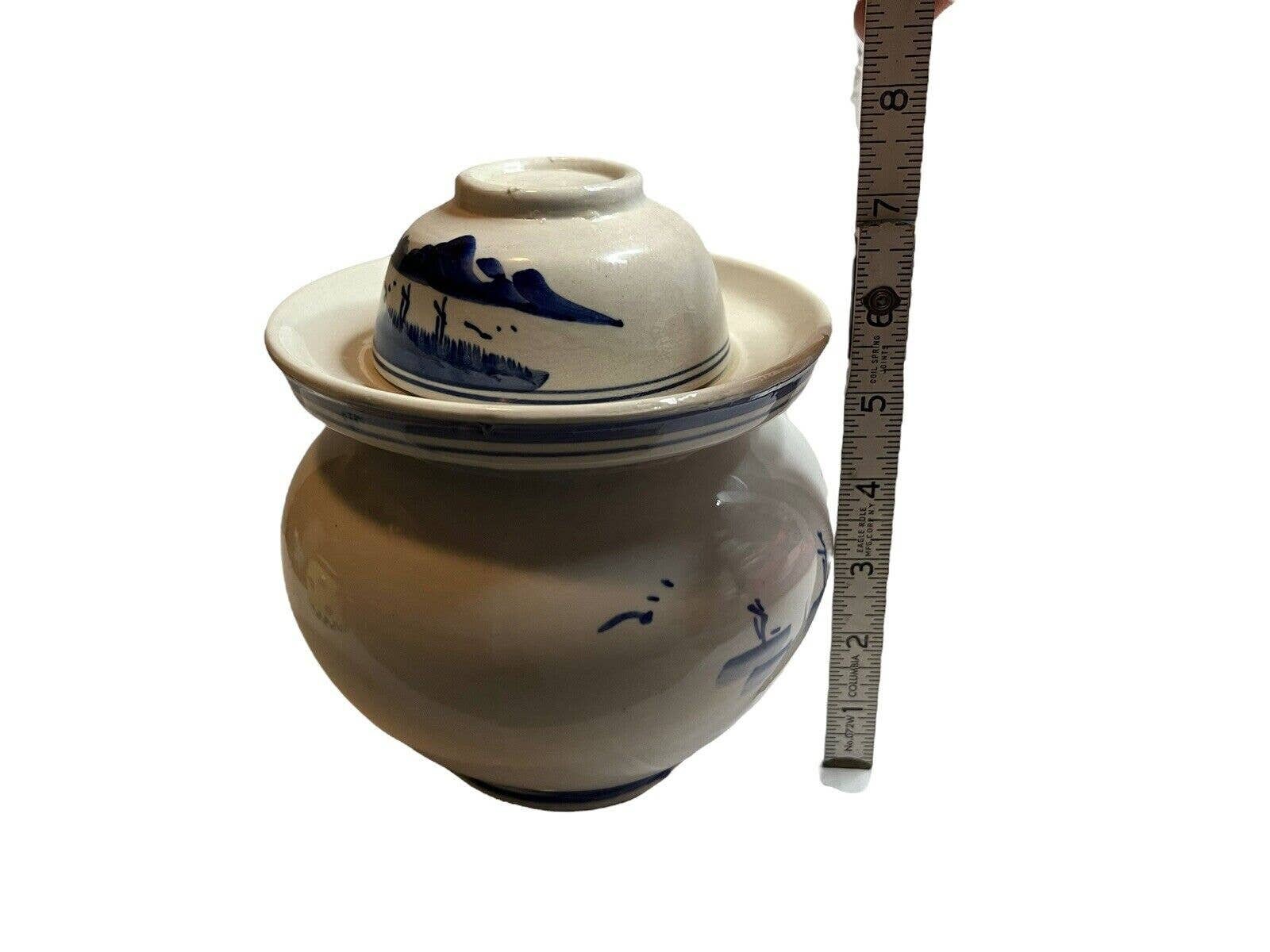 Korean Mini Clay w/Lid Pottery Pot Jar ONGGI Hangari for Fermenting  Gochujang