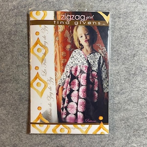 Tina Givens Girls Sewing Pattern Zig Zag Dress TG-K5030 Size 2 3 4 5 6 7
