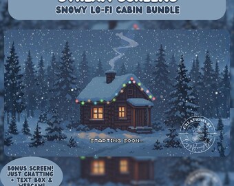 Snowy Cabin Lo-Fi Stream Screens Bundle: Animated Overlays (Digital Download)