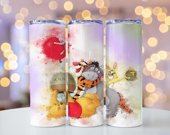 Vaso de 20 oz de Winnie the Pooh, taza de oso Pooh estilo acuarela