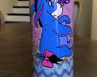 Eeyore With Butterfly 20oz Tumbler: Personalize Stainless Steel drinkware