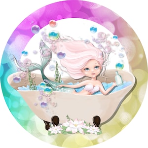 Mermaid Bathtub Sign: 8 or 11 inch Round Wreath Attachment