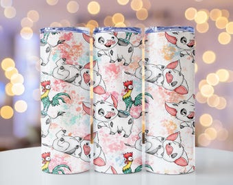 Moana Pua & Hei Hei 20oz Tumbler: stainless steel drinkware