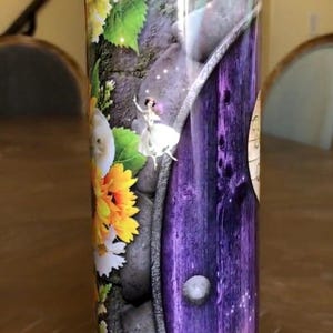Fairy garden, stainless steel, 20oz tumbler, believe in magic, fairy tumbler, custom tumbler, skinny tumbler, coffee tumbler, travel cup,