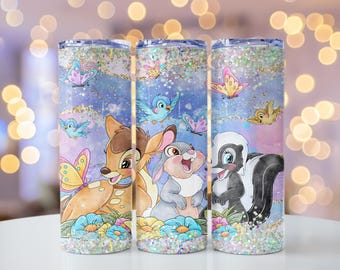 Vaso de Bambi y Mariposa: Pastel Wonderland, vaso de acero inoxidable de 20 oz