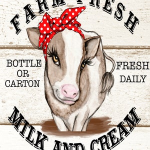 Farm Fresh Milk and Cream 8x10 Wreath sign