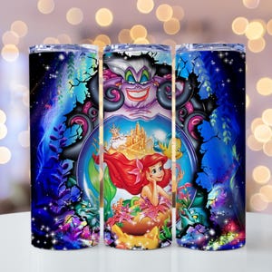 Vaso Ursula Globe: Vaso de villana de La Sirenita, vaso de acero inoxidable de 20 oz imagen 1