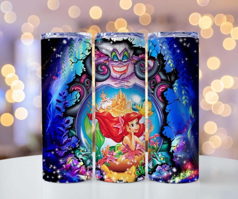 Vaso Ursula Globe: Vaso de villana de La Sirenita, vaso de acero inoxidable de 20 oz imagen 1