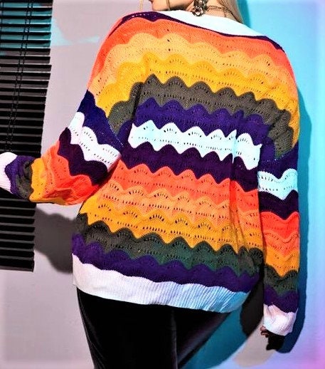 Rainbow Cardigan - Etsy